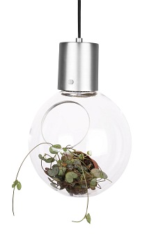 Lampa szklana dekoracyjna Hole srebrna
